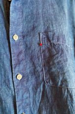 画像12: アップサイクル　藍染　長袖リネンシャツ　２種類　アトリエ23 (12)