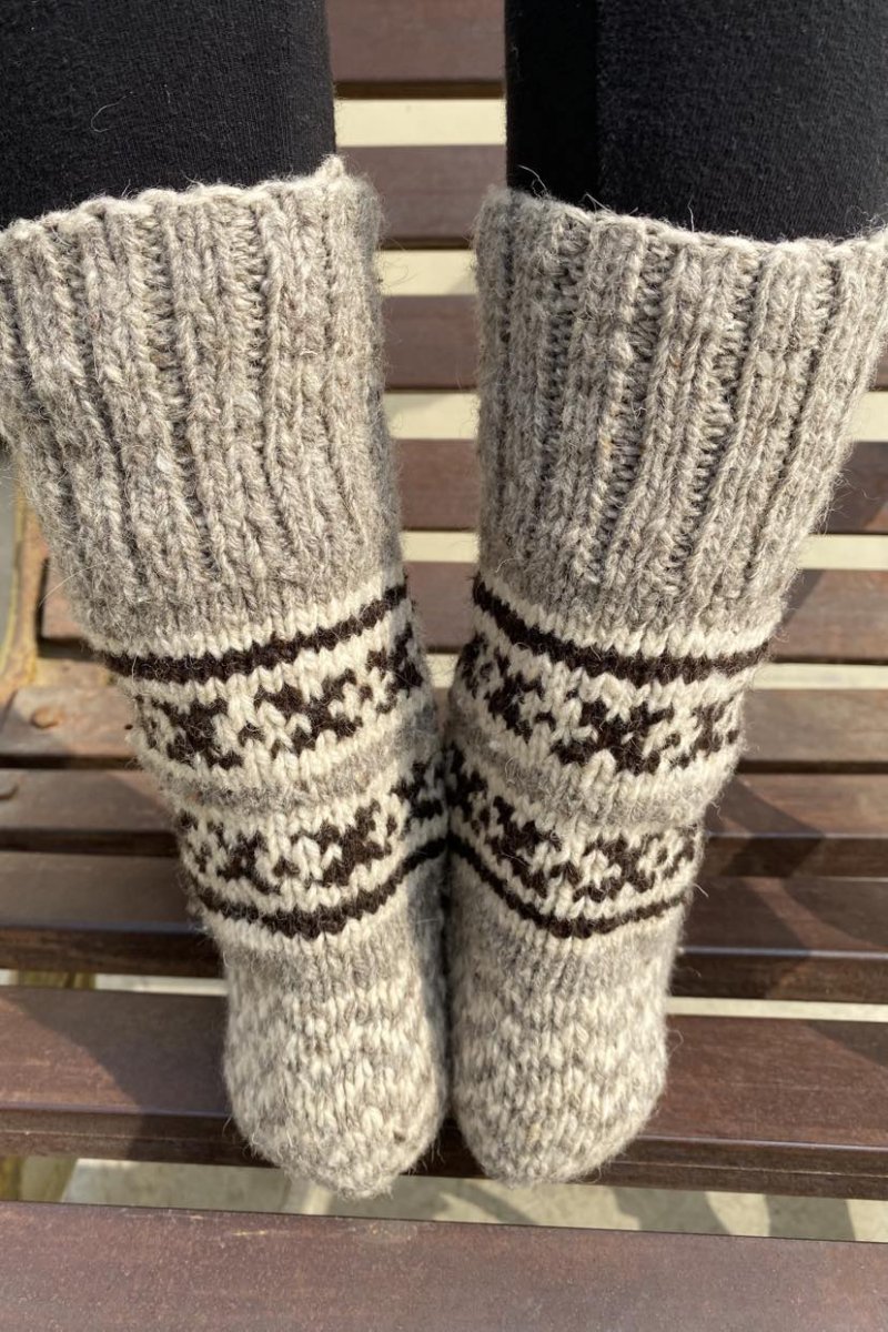 画像19: 10%OFF!! 手紡ぎヒマラヤウール　手編み クルソックス　10種類　NATSUMI-YA (19)