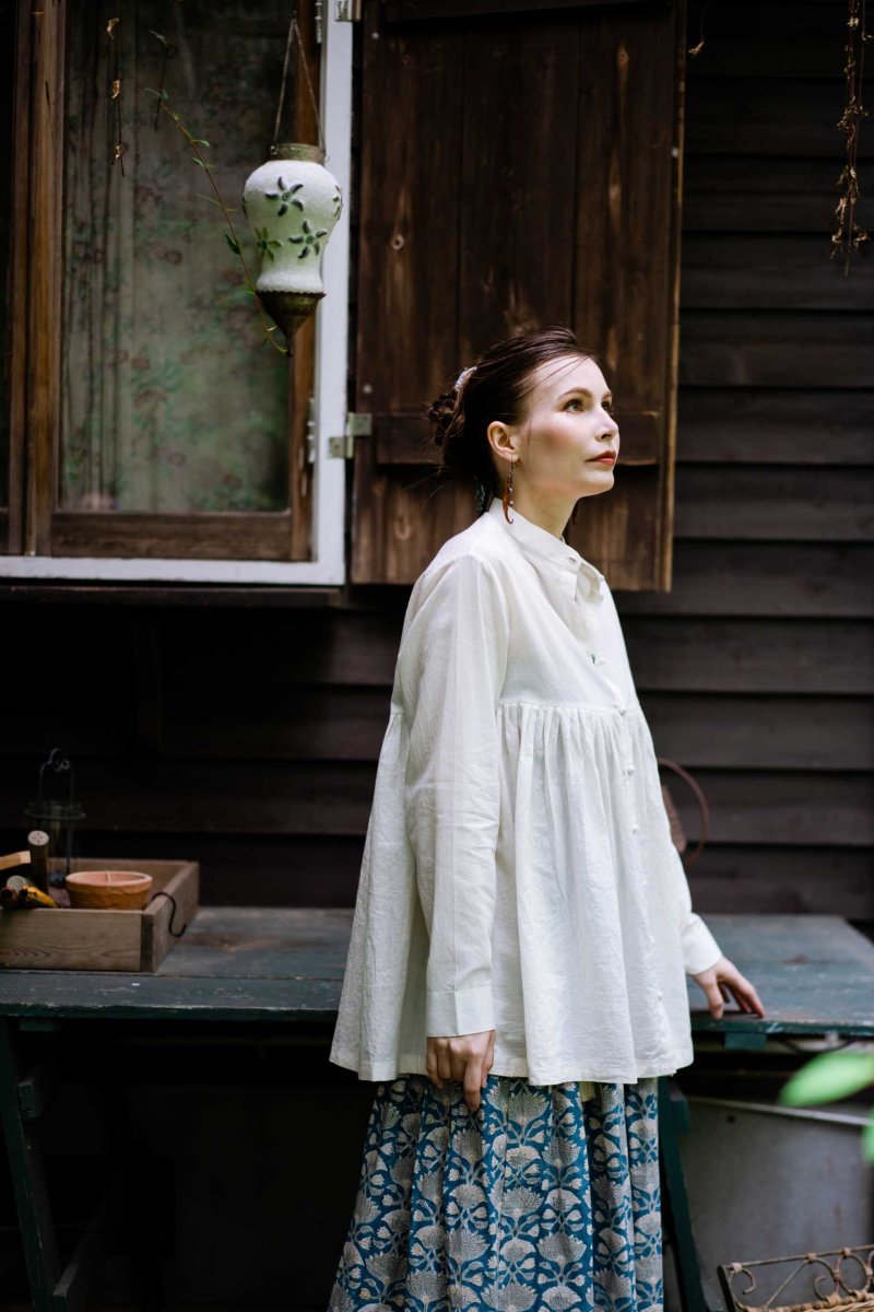 画像20: 10%OFF!! 在庫僅か！Rabari tops コットンくるみボタンまたはリネン  NATSUMI-YA (20)