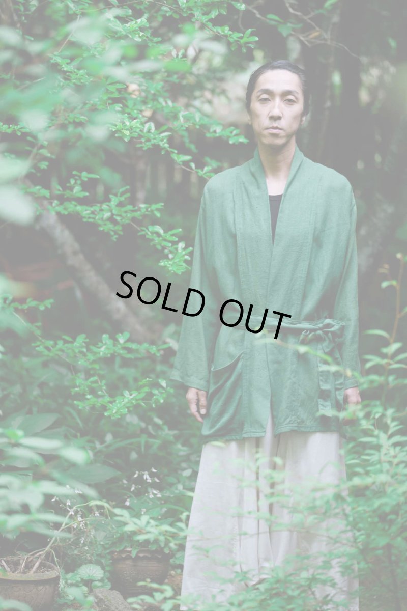 画像7: グリーンのみ！50%OFF!!  ユニセックス　ローシルク　KIMONOカーディガン　２カラー　Brahmi Crafts (7)