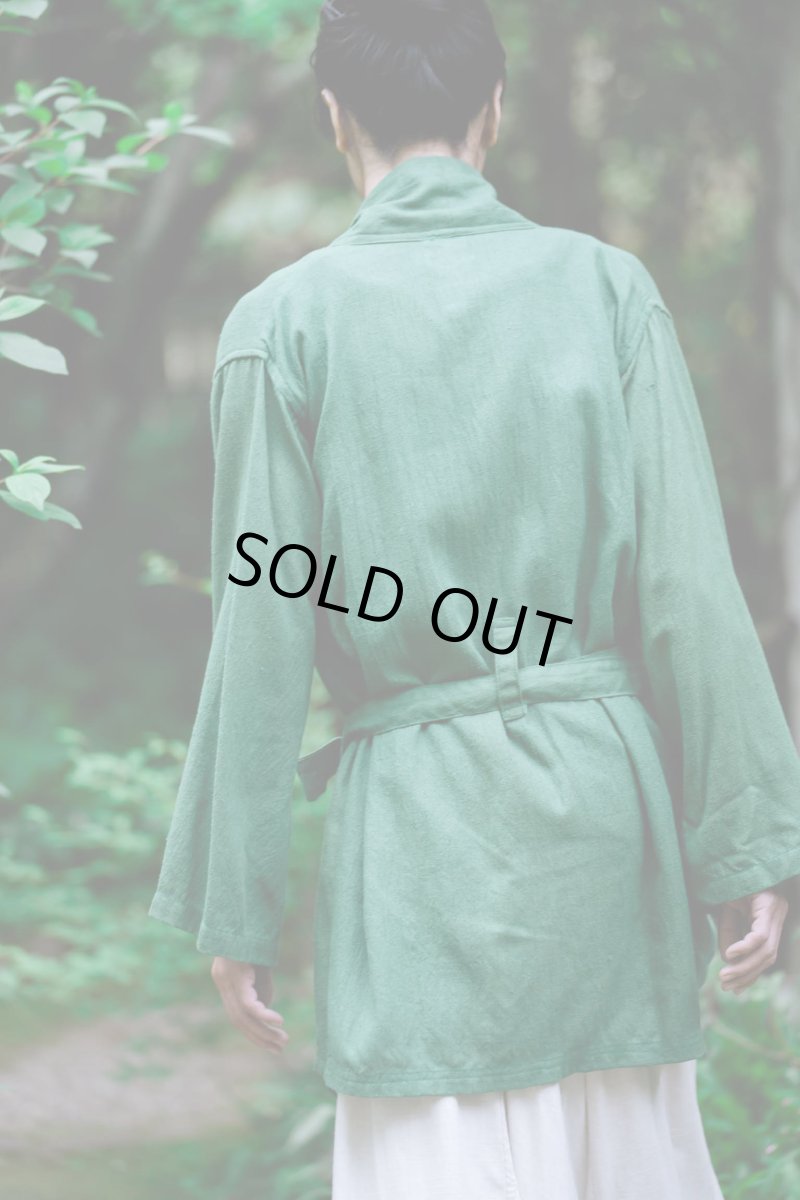 画像13: グリーンのみ！50%OFF!!  ユニセックス　ローシルク　KIMONOカーディガン　２カラー　Brahmi Crafts (13)