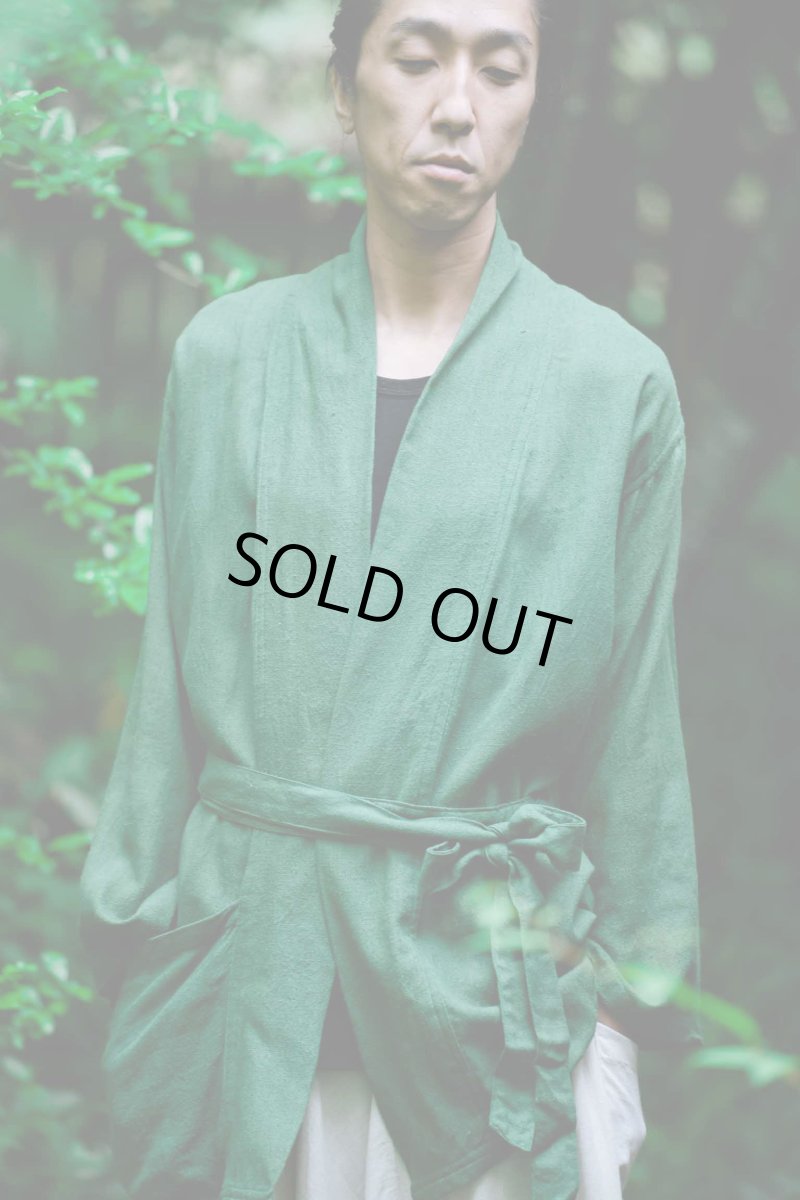 画像19: グリーンのみ！50%OFF!!  ユニセックス　ローシルク　KIMONOカーディガン　２カラー　Brahmi Crafts (19)