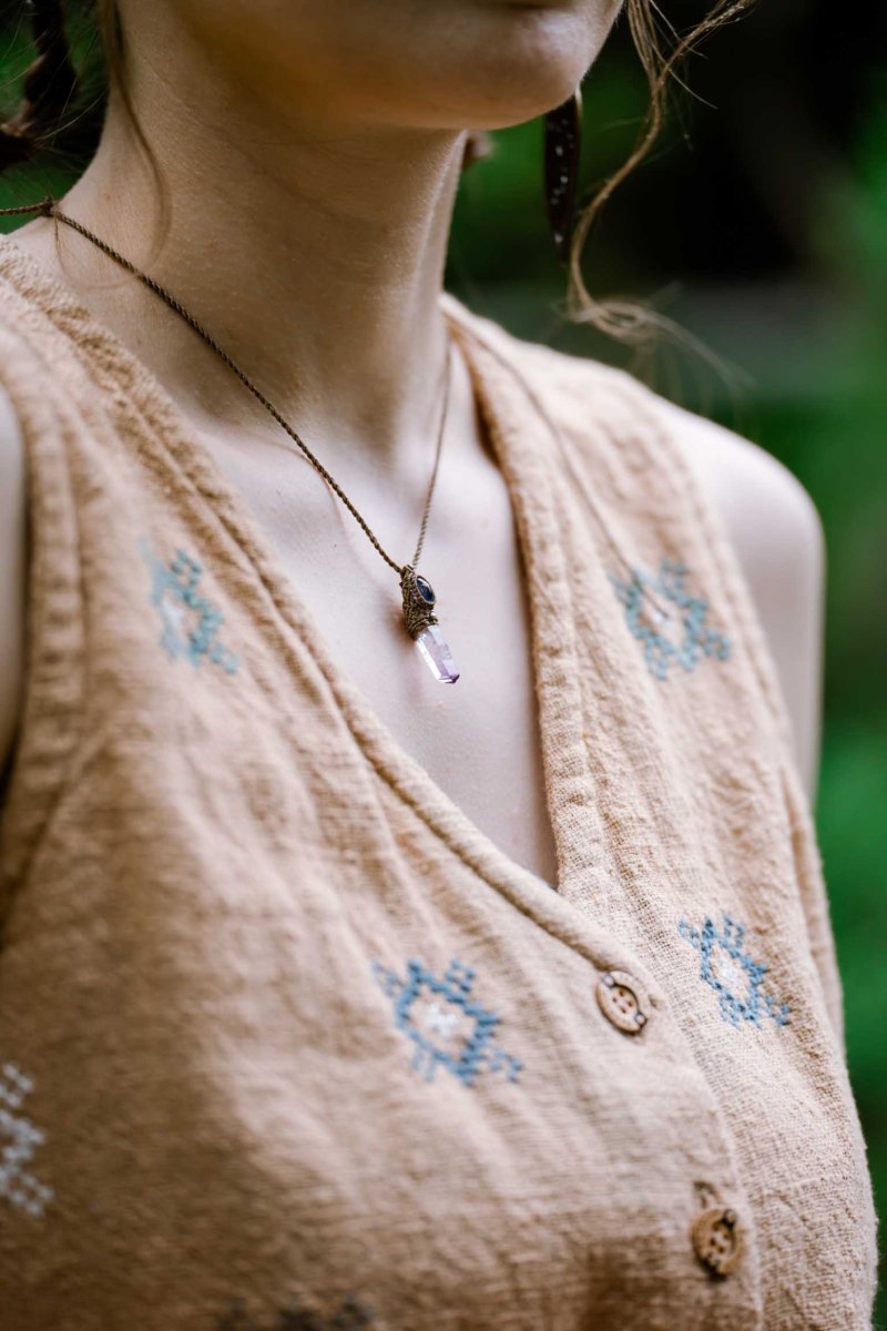 画像8: 30%OFF!!    ベラクルスアメシストとタンザナイト マクラメペンダント　Liber minerals (8)