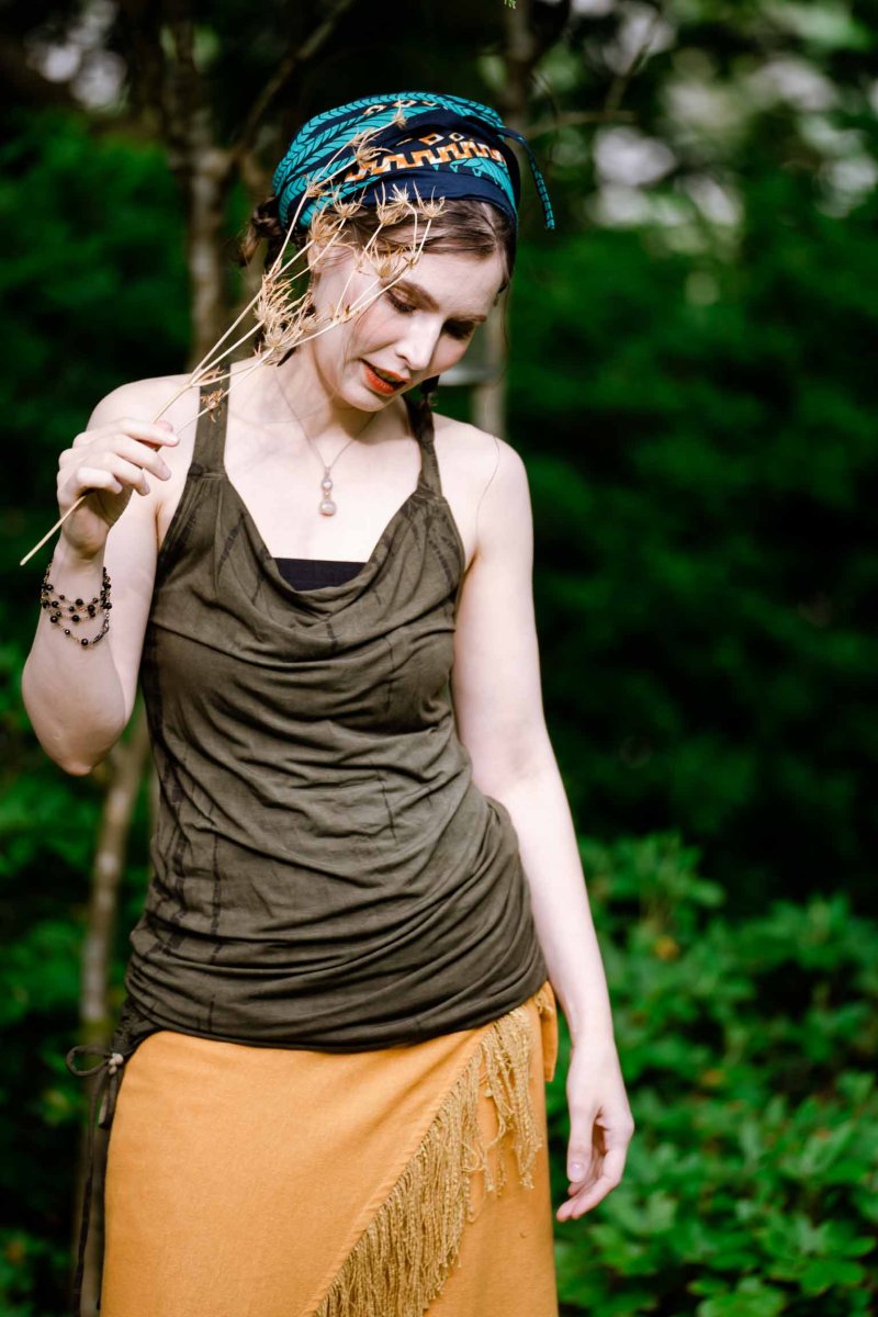 画像3: 30%OFF!!*＊在庫僅か！HIKARI GREEN　バンブー　クバヤ刺繍　草木染め　スパイダータンク♪ (3)