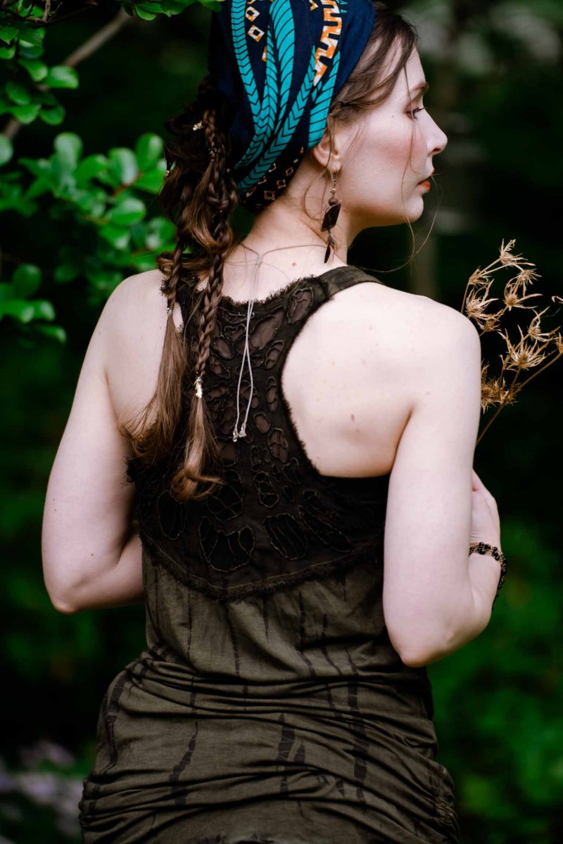 画像5: 30%OFF!!*＊在庫僅か！HIKARI GREEN　バンブー　クバヤ刺繍　草木染め　スパイダータンク♪ (5)