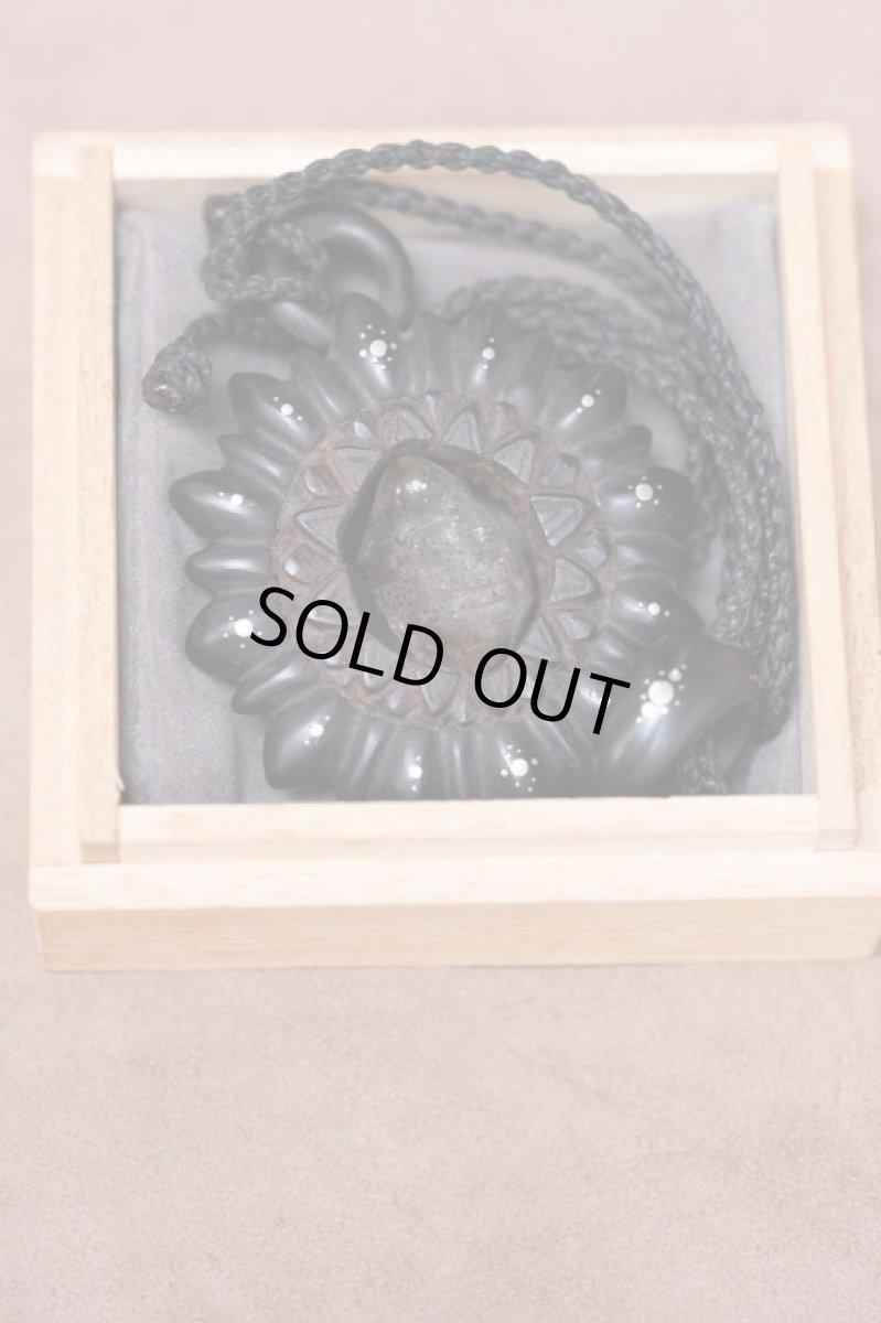 画像4: １点物　水晶原石と黒檀ネックレス　Techura works (4)