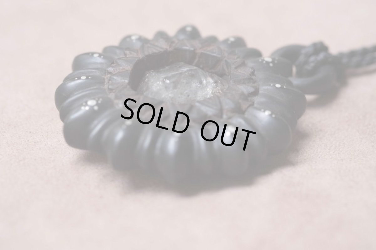 画像19: １点物　水晶原石と黒檀ネックレス　Techura works (19)