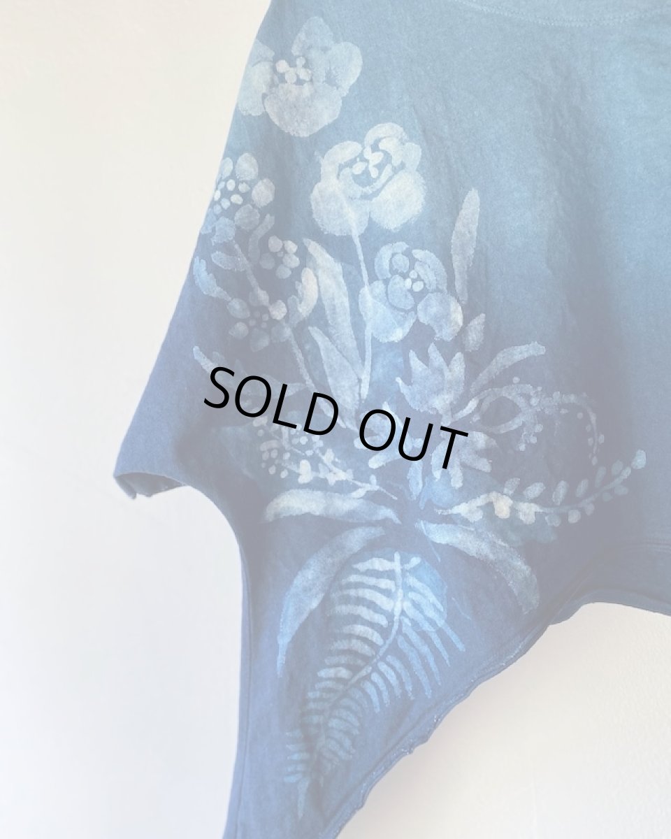 画像20: Aのみ　ラスト１！各1点物　藍染め　手描き　ヘンプコットン　ウィングポンチョ　花々　３種類　まんだらや　[ブランド直送] (20)