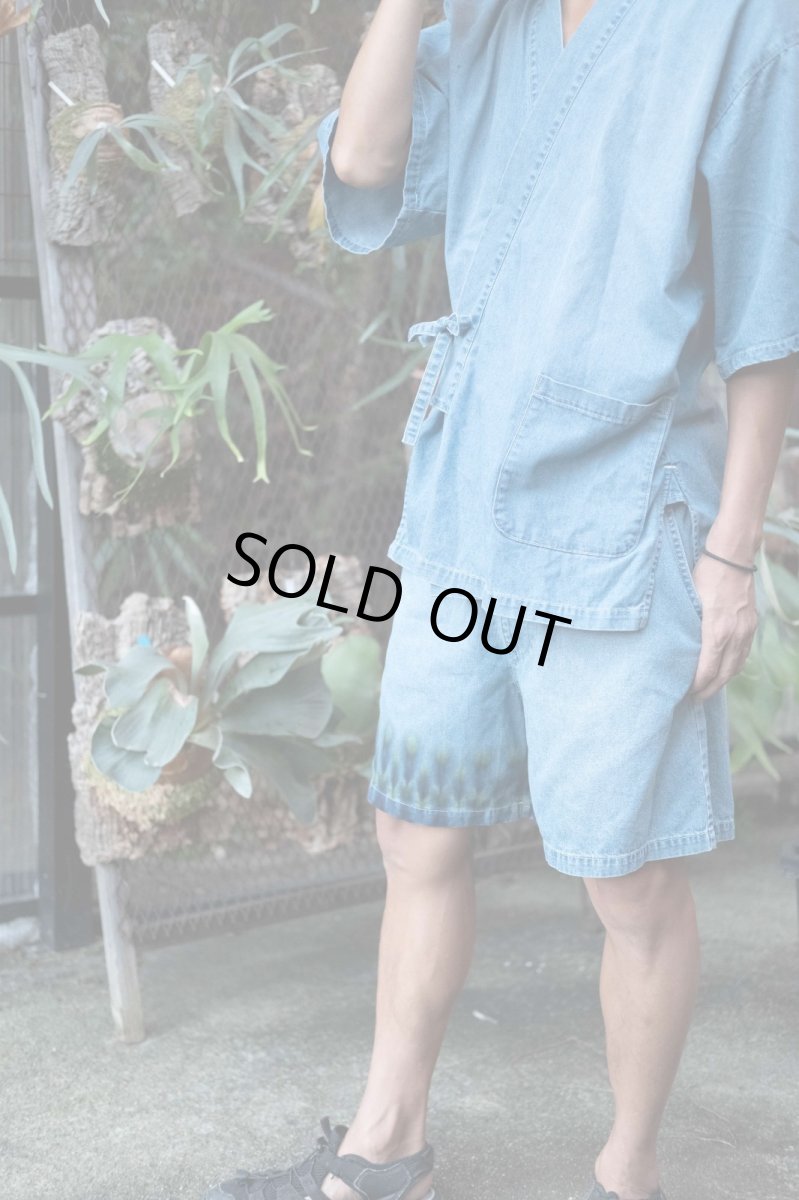 画像9: 1点物　ユニセックス　デニム甚平セット　Yogu×ukAコラボ (9)