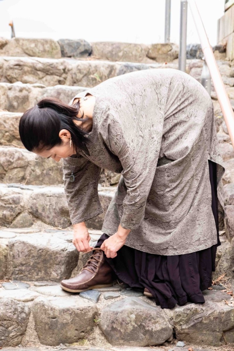 画像22: 10%OFF!! 在庫僅か！人間国宝Drイスマイル カトリ氏のテキスタイル！アジュラックブロックプリントカフタンロングスリーブ　6パターン　NATSUMI-YA (22)