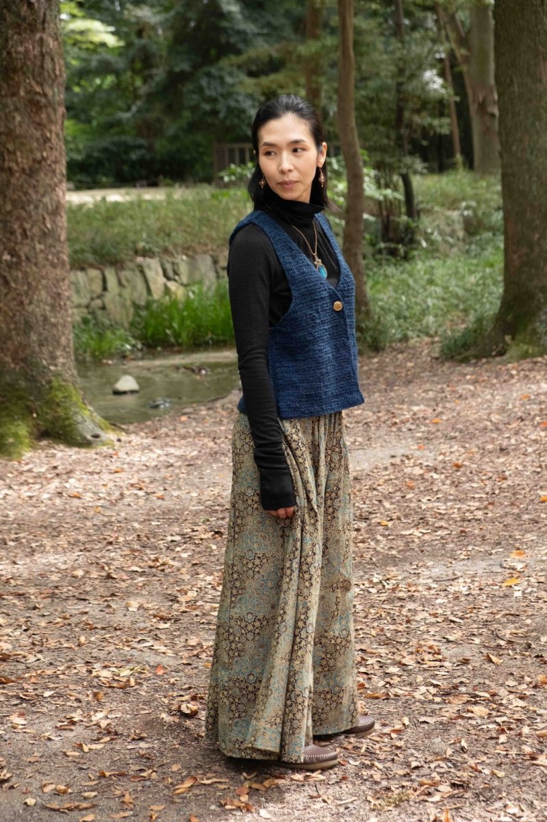 画像18: Gのみ　ラスト1！アジュラックブロックプリント　パラッツォワイドパンツ　16プリント　NATSUMI-YA (18)