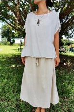 画像4: 竹布ゆったりTシャツ　トップス　バンブー100％　生成りまたは純白　アマヤマ草庵　【直送アイテム】 (4)