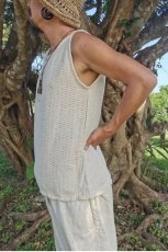 画像10: 麻タンクトップ　ノースリーブ　ヘンプコットン　男女兼用　2種類　アマヤマ草庵　【直送アイテム】 (10)