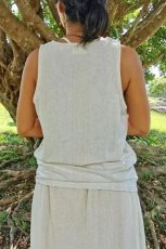 画像6: 麻タンクトップ　ノースリーブ　ヘンプコットン　男女兼用　2種類　アマヤマ草庵　【直送アイテム】 (6)