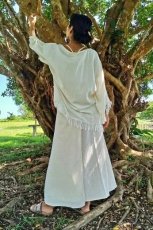 画像6: 1点のみ！マキシ丈ラップスカート　巻きスカート　生成り　ヘンプコットン  アマヤマ草庵  【直送アイテム】 (6)