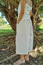 画像12: ユニセックス　ヘンプコットン  ゆったりワイドパンツ　生成りまたはピンクベージュ薄手　アマヤマ草庵　[直送アイテム】 (12)