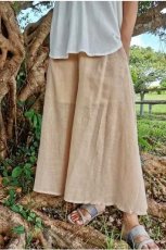 画像11: ユニセックス　ヘンプコットン  ゆったりワイドパンツ　生成りまたはピンクベージュ薄手　アマヤマ草庵　[直送アイテム】 (11)