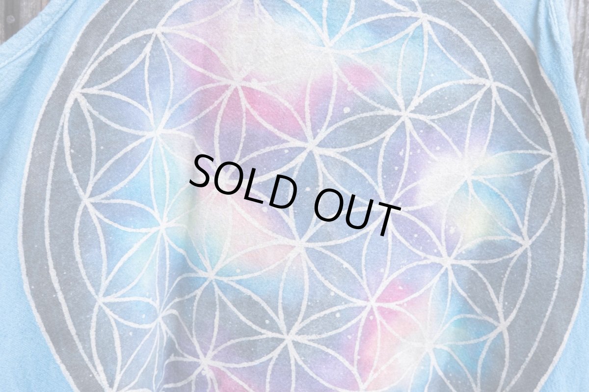 画像16: Bのみ ラスト1!各1点もの サロペット~フラワーオブライフ 宇宙染め 3種類  ukA x chill noki コラボ  (16)