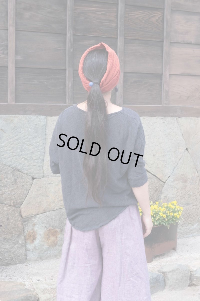 画像3: 1点もの スヌードとしても◎2WAYコットンヘアターバン 茜染め ukA x chill no ki コラボ (3)