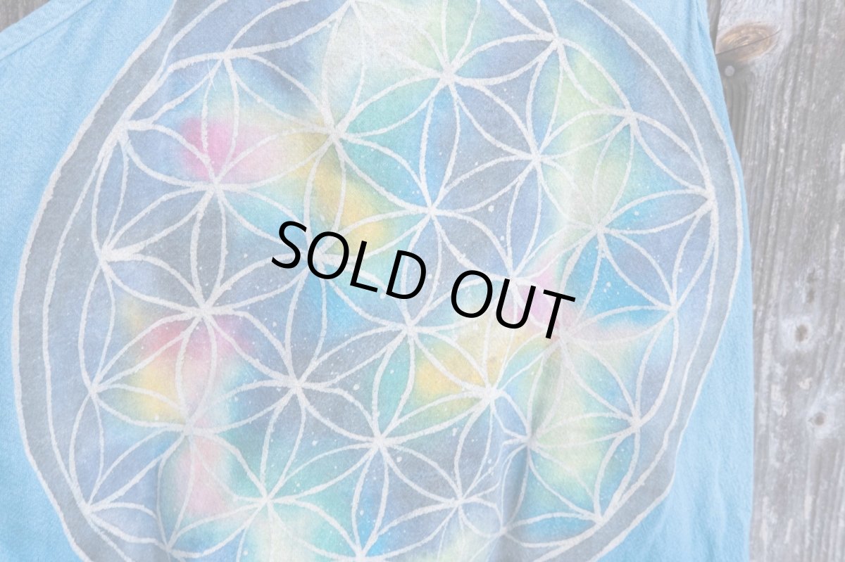 画像18: Bのみ ラスト1!各1点もの サロペット~フラワーオブライフ 宇宙染め 3種類  ukA x chill noki コラボ  (18)