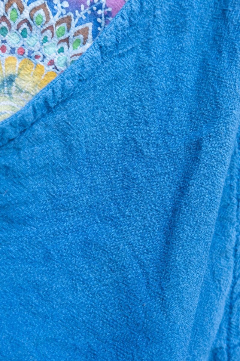 画像6: 1点もの　ろうけつ染め　藍染　コットン　クロスキャミソール　ukA x chill no ki コラボ (6)