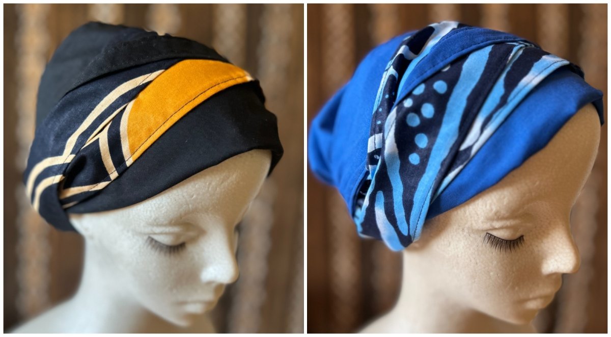 画像5: 新色入荷！アフリカンバティック巻きスカート＆変形ターバン セットアップ　５種類　BAOBAB (5)