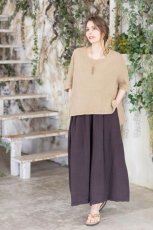 画像1: 20%OFF!! ブラウンのみ　在庫僅か！ダブルガーゼ　ワイドパンツ　３カラー (1)