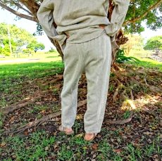 画像2: ユニセックス　ヒマラヤ　リネンパンツ　アマヤマ草庵　[ブランド直送] (2)