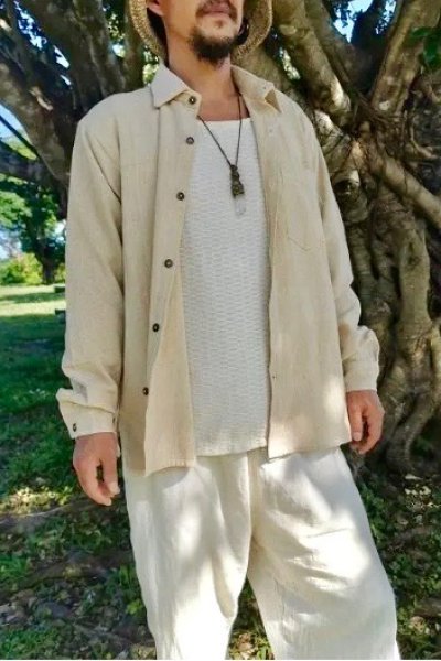 画像1: ユニセックス　ヒマラヤ　リネンパンツ　アマヤマ草庵　[ブランド直送]