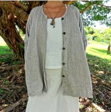 画像2: ユニセックス　ヒマラヤ　リネンジャケット　アマヤマ草庵　[ブランド直送] (2)