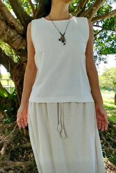 画像1: ふんわり竹布長袖カットソー　バンブー100％　アマヤマ草庵　[ブランド直送]