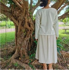 画像3: 竹布長袖カットソー　バンブーコットン　アマヤマ草庵　[ブランド直送] (3)