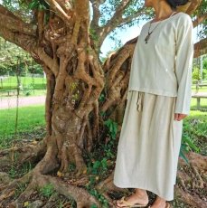 画像2: 竹布長袖カットソー　バンブーコットン　アマヤマ草庵　[ブランド直送] (2)