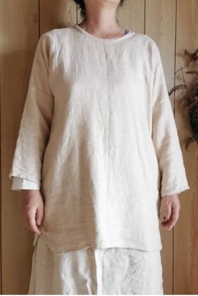 画像2: 重ね着に◎ヘンプコットン　カシュクール風ワンピース　アマヤマ草庵　[ブランド直送]