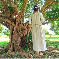 画像5: 重ね着に◎ヘンプコットン　カシュクール風ワンピース　アマヤマ草庵　[ブランド直送] (5)