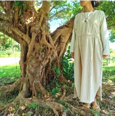 画像6: 重ね着に◎ヘンプコットン　カシュクール風ワンピース　アマヤマ草庵　[ブランド直送] (6)