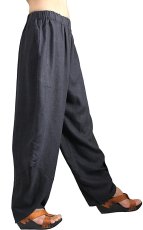 画像3: 柔らかヘンプのとんがりパンツ　墨黒　Sawan asia　[ブランド直送] (3)