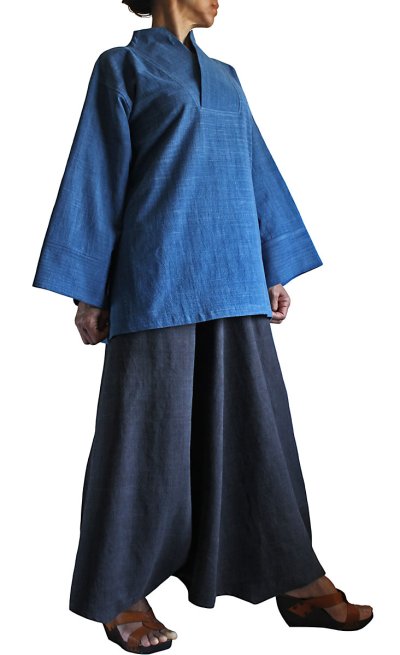 画像3: ジョムトン手織り綿　天然草木染め　シンプルドレスコート　Sawan asia　[ブランド直送]