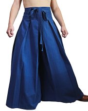 画像8: ユニセックス　ジョムトン手織り綿の袴パンツ　3サイズ2カラー　天然インディゴ染めまたは墨黒染め　Sawan asia　[ブランド直送] (8)