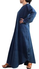 画像3: ジョムトン手織り綿のロングドレス No.3　2カラー　天然インディゴ染めまたは墨黒　Sawan asia　[ブランド直送] (3)