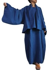 画像2: ジョムトン手織り綿　着物ジャケットとワンピースのセットアップ　天然インディゴ染め　Sawan asia　[ブランド直送] (2)