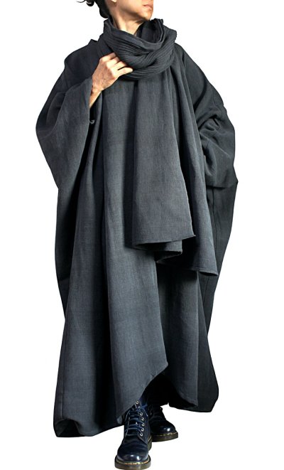 画像3: ジョムトン手織り綿ハイネックコート　ブラック　裏地付き　Sawan asia　[ブランド直送]