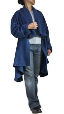 画像4: 天然インディゴ染め　ジョムトン手織り綿のフローイングコート　紐付き　Sawan asia　[ブランド直送]  (4)