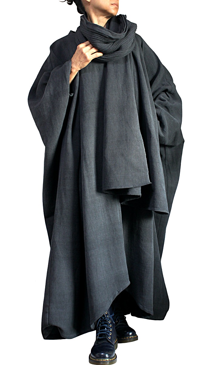 ジョムトン手織り綿のコクーンカフタンドレス　ストール付き　セットアップ　Sawan asia　[ブランド直送]